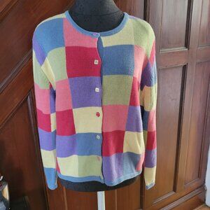Colorful Patchwork Knit Cardigan By Christopher & Banks